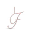 10k Rose Gold Womens Round Diamond F Initial Letter Pendant 1/2 Cttw