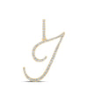 10k Yellow Gold Womens Round Diamond I Initial Letter Pendant 3/8 Cttw