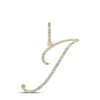 10k Yellow Gold Womens Round Diamond J Initial Letter Pendant 1/3 Cttw