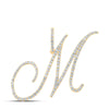 10k Yellow Gold Womens Round Diamond M Initial Letter Pendant 7/8 Cttw