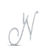 10k White Gold Womens Round Diamond N Initial Letter Pendant 5/8 Cttw