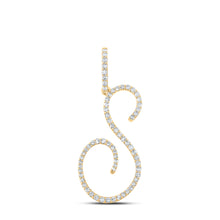  10k Yellow Gold Womens Round Diamond S Initial Letter Pendant 3/8 Cttw