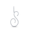 10k White Gold Womens Round Diamond S Initial Letter Pendant 3/8 Cttw