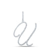 10k White Gold Womens Round Diamond U Initial Letter Pendant 1/2 Cttw