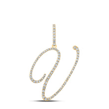  10k Yellow Gold Womens Round Diamond V Initial Letter Pendant 1/2 Cttw