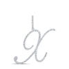 10k White Gold Womens Round Diamond X Initial Letter Pendant 5/8 Cttw