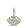 10k Yellow Gold Mens Baguette Diamond Eye Charm Pendant 3 Cttw