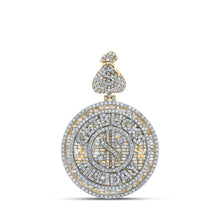  10k Yellow Gold Mens Baguette Diamond Get Bucks All Day Charm Pendant 9 Cttw