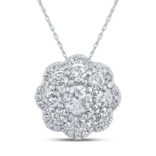  10k White Gold Womens Round Diamond Cluster Pendant 1/2 Cttw