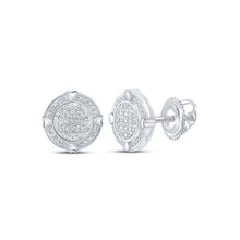  10k White Gold Womens Round Diamond Circle Earrings 1/4 Cttw