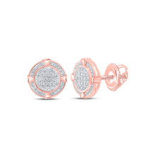  10k Rose Gold Womens Round Diamond Circle Earrings 1/4 Cttw