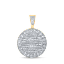  10k Yellow Gold Mens Baguette Diamond Circle Charm Pendant 2 Cttw