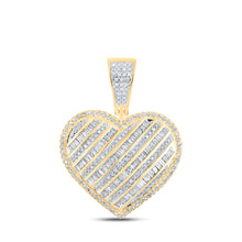  10k Yellow Gold Womens Round Diamond Heart Pendant 1 Cttw