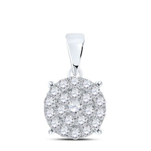  10k White Gold Womens Round Diamond Cluster Pendant 2 Cttw