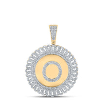  10k Yellow Gold Mens Round Diamond O Letter Charm Pendant 1-1/5 Cttw