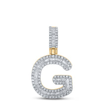  10k Yellow Gold Mens Baguette Diamond G Initial Letter Pendant 1/2 Cttw