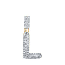  10k Yellow Gold Mens Baguette Diamond L Initial Letter Pendant 1/3 Cttw