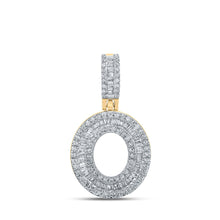  10k Yellow Gold Mens Baguette Diamond O Initial Letter Pendant 1/2 Cttw