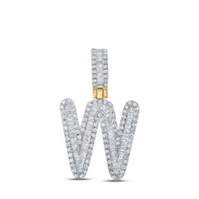 10k Yellow Gold Mens Baguette Diamond W Initial Letter Pendant 5/8 Cttw