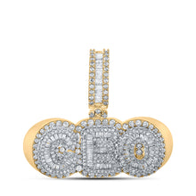  10k Two-tone Gold Mens Baguette Diamond CEO Phrase Charm Pendant 3 Cttw