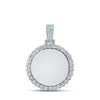 10k White Gold Mens Round Diamond Memory Circle Charm Pendant 3/4 Cttw