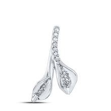  10k White Gold Womens Round Diamond Fashion Pendant 1/10 Cttw