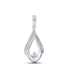  10k White Gold Womens Round Diamond Fashion Pendant 1/8 Cttw