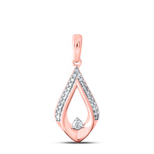  10k Rose Gold Womens Round Diamond Fashion Pendant 1/8 Cttw