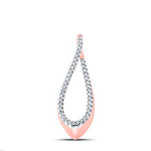  10k Rose Gold Womens Round Diamond Teardrop Pendant 1/8 Cttw