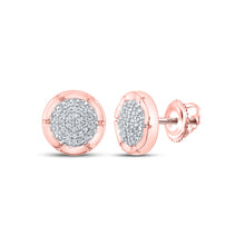  10k Rose Gold Womens Round Diamond Cluster Earrings 1/5 Cttw