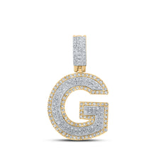  10k Two-tone Gold Mens Round Diamond G Initial Letter Pendant 1/2 Cttw