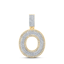  10k Two-tone Gold Mens Round Diamond O Initial Letter Pendant 1/2 Cttw
