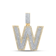  10k Two-tone Gold Mens Round Diamond W Initial Letter Pendant 3/4 Cttw