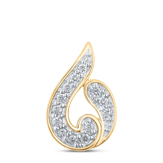 10k Yellow Gold Womens Round Diamond Fashion Pendant 1/10 Cttw
