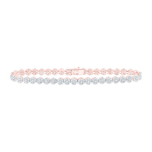  10k Rose Gold Womens Round Diamond Fashion Bracelet 3-1/5 Cttw