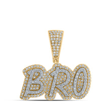  10k Yellow Gold Mens Round Diamond BRO Charm Pendant 5/8 Cttw