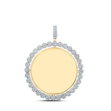  14k Yellow Gold Mens Round Diamond Spin Circle Charm Pendant 4-5/8 Cttw