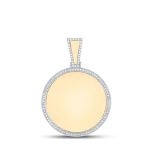  14k Yellow Gold Mens Round Diamond Memory Circle Charm Pendant 1/2 Cttw