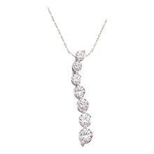 14k White Gold Round Diamond Womens Journey Love Anniversary Pendant 1/4 Cttw