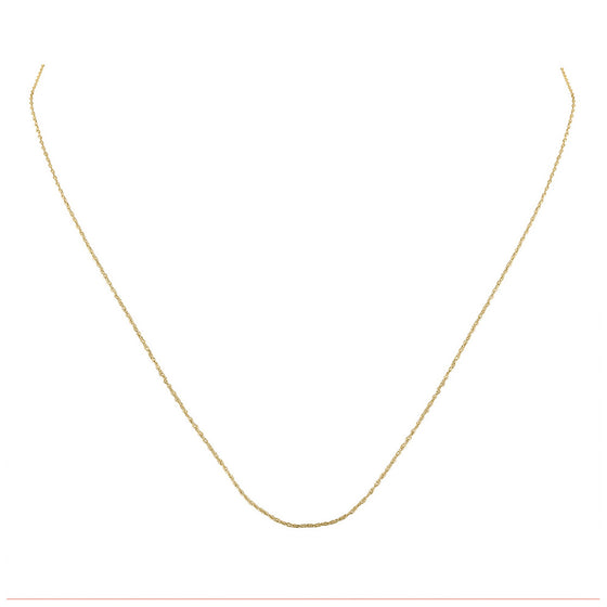 10k Yellow Gold 18-inch Rope Chain with Spring-ring Closure
