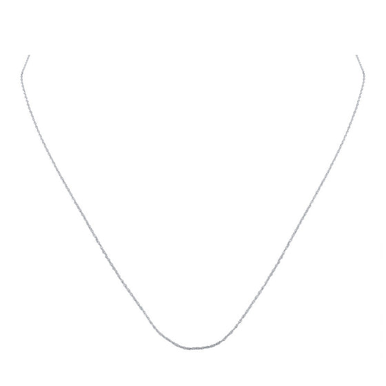 10k White Gold 18-inch Rope Chain with Spring-ring Closure