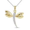 10k Yellow Gold Womens Round Diamond Butterfly Pendant .03 Cttw