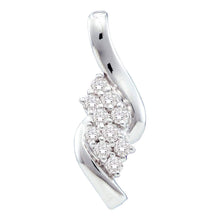  14k White Gold Womens Round Diamond Fashion Cluster Pendant 1/4 Cttw