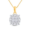 14k Yellow Gold Womens Princess Diamond Fashion Cluster Pendant 1/2 Cttw