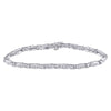 10k White Gold Womens Round Diamond X Link Fashion Bracelet 1/2 Cttw