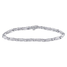  10k White Gold Womens Round Diamond X Link Fashion Bracelet 1/2 Cttw