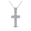 10k White Gold Mens Round Diamond Cross Charm Pendant 1/2 Cttw