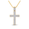 10k Yellow Gold Mens Round Diamond Cross Charm Pendant 1 Cttw