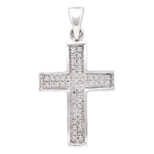  10k Yellow Gold Womens Round Diamond Cross Pendant 1/6 Cttw