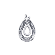  10k White Gold Womens Round Diamond Teardrop Pendant 1/20 Cttw